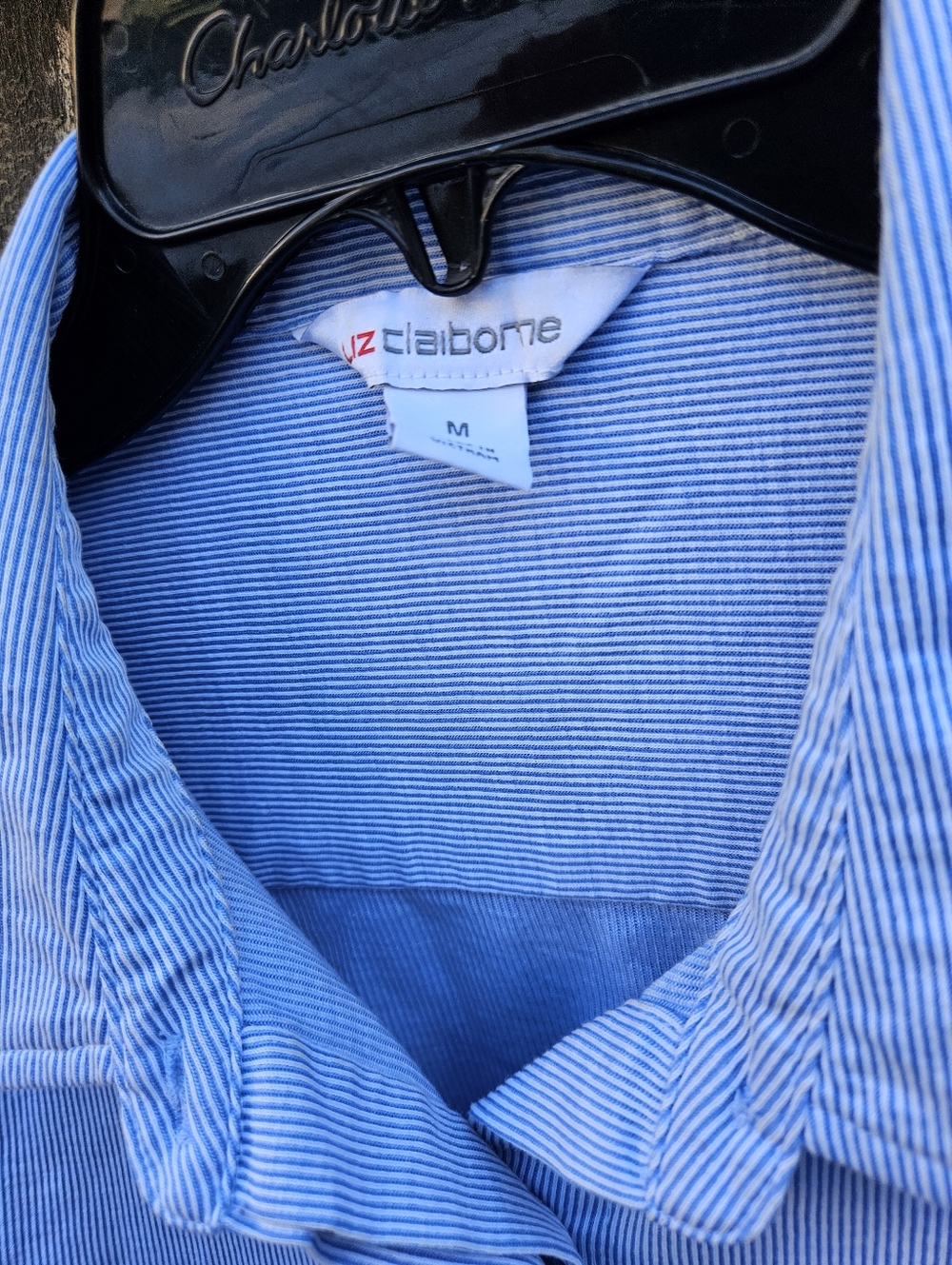 Liz Claiborne Pale Blue Collared Button-Up Blouse Women's Size M - Picture 11 of 16